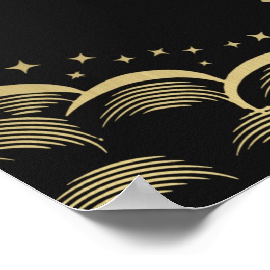 Gold Gothic Tarot Card Begrüßungszeichen Poster (Ecke)