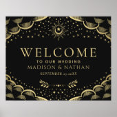 Gold Gothic Tarot Card Begrüßungszeichen Poster (Vorne)