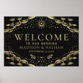 Gold Gothic Tarot Card Hochzeit Begrüßung Großes Z Poster (Vorne)