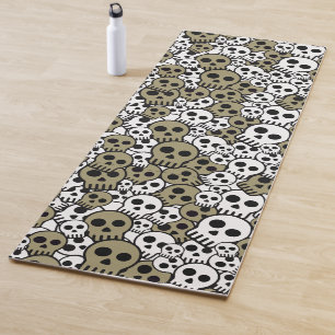 Gold-Gotik-Totenkopf-Musterdruck Yogamatte