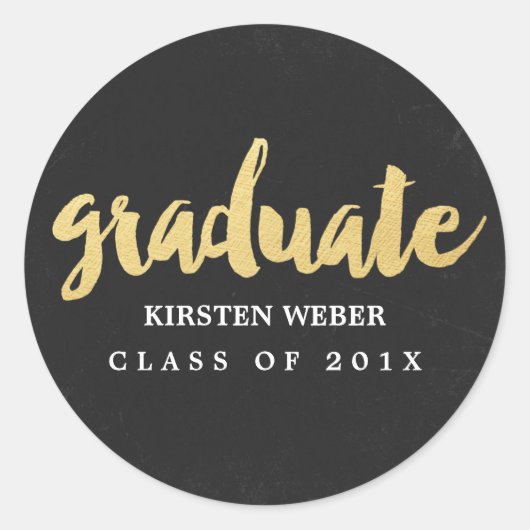 Gold Grad | Abschluss-Aufkleber Runder Aufkleber (Vorderseite)