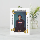 Gold Grad | Ankündigung des kühlen Fotos Abschluss (Stehend Vorderseite)