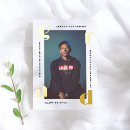 Gold Grad | Bekanntgabe von Foto mit Foil Pressure Folieneinladung