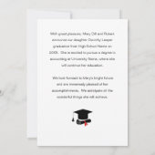 Gold Grad Cap & Foto Abschluss Einladung (Rückseite)