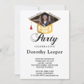 Gold Grad Cap & Foto Graduation Party Einladung (Vorderseite)