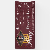 Gold Grad Cap Typografie & Tassel Foto Abschluss Banner (Vertikal)