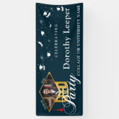 Gold Grad Cap Typografie & Tassel Foto Abschluss Banner (Vertikal)