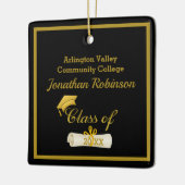 Gold Grad Cap und Diploma Keramik Ornament (Links)
