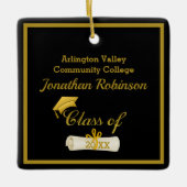 Gold Grad Cap und Diploma Keramik Ornament (Vorderseite)