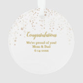 Gold Grad Cap und Laurel auf White Grad Ornament (Rückseite)