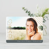 GOLD GRAD EINLADUNG (Stehend Vorderseite)