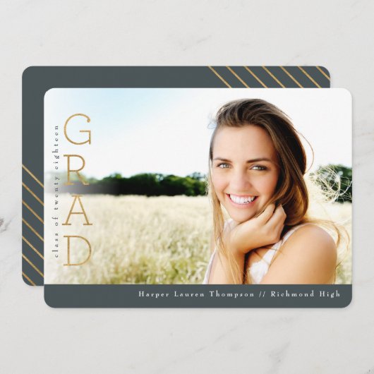 GOLD GRAD EINLADUNG (Vorne/Hinten)