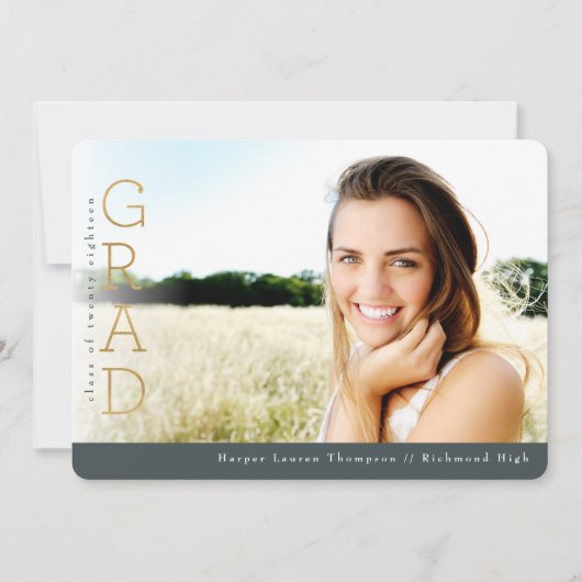 GOLD GRAD EINLADUNG (Vorderseite)