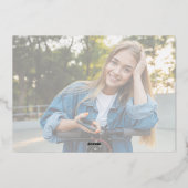 Gold Grad Kalligraphie Script Moderne Graduierungs Folieneinladung (Rückseite)