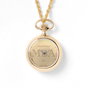 Gold Grad Name MBA Abschluss Armbanduhr