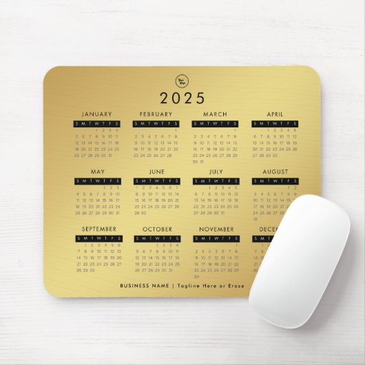 Gold Gradient 2023 Calendar Benutzerdefiniertes Fi Mousepad (Mit Mouse)