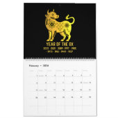 Gold Gradient Chinese Zodiac Animal Black Kalender (Feb 2026)