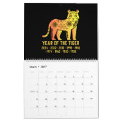Gold Gradient Chinese Zodiac Animal Black Kalender (Mär 2027)