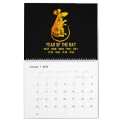 Gold Gradient Chinese Zodiac Animal Black Kalender (Jan 2027)