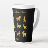 Gold Gradient Chinese Zodiac Animal Black Milchtasse (Rechte Ecke)