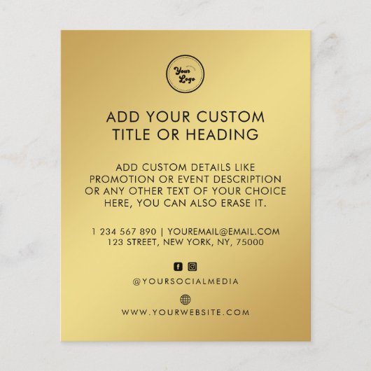 Gold Gradient Custom Business Logo & Social Media Flyer (Vorne)