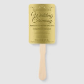 Gold Gradient Elegant Blüh Wedding Program Fächer (Vorderseite)