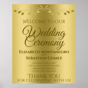Gold Gradient Elegant Herzlich willkommen auf unse Poster