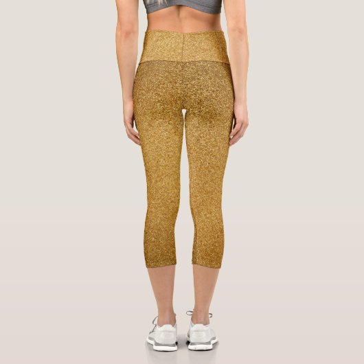 Gold Gradient Glitzer Capri Leggings (Rückseite)