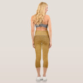 Gold Gradient Glitzer Capri Leggings (Rückseite)
