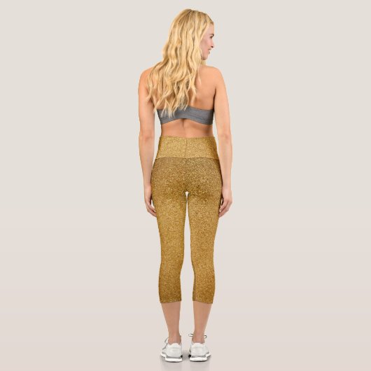 Gold Gradient Glitzer Capri Leggings (Rückseite)