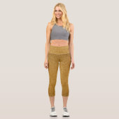 Gold Gradient Glitzer Capri Leggings (Vorderseite)