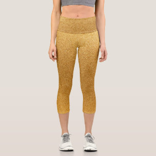 Gold Gradient Glitzer Capri Leggings