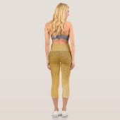 Gold Gradient Glitzer Capri Leggings (Rückseite)