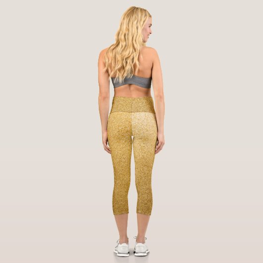 Gold Gradient Glitzer Capri Leggings (Rückseite)