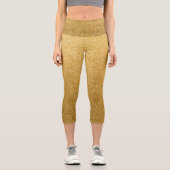 Gold Gradient Glitzer Capri Leggings (Vorderseite)