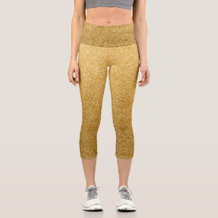 Gold Gradient Glitzer Capri Leggings