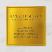 Gold Gradient Hintergrund | Monogramm Quadratische Visitenkarte (Rückseite)