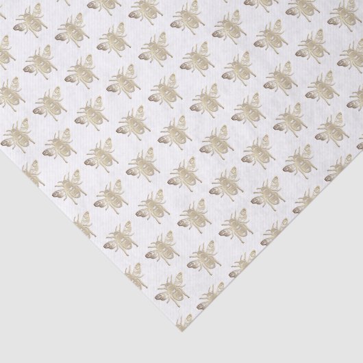 Gold Gradient Honeybee-Muster im Bossestil Seidenpapier (Ausschnitt)