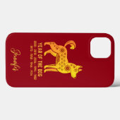 Gold Gradient Jahr des Hundes Zodiac Name Red Case-Mate iPhone Hülle (Rückseite (Horizontal))