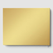 Gold Gradient & Monogram Elegante Schwarze Hochzei Gästebuch (Rückseite)