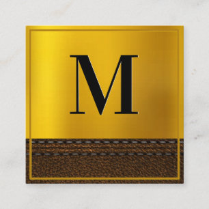 Gold Gradient Monogram   Grenze Quadratische Visitenkarte