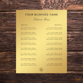 Gold Gradient Restaurant Café Ausstieg Menü & Logo