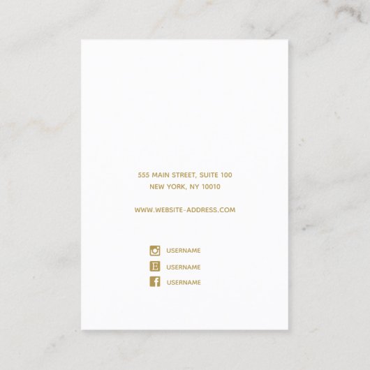 Gold Gradient Script Earring Display Business Card Visitenkarte (Rückseite)