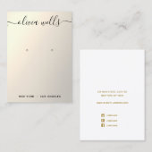 Gold Gradient Script Earring Display Business Card Visitenkarte (Vorne/Hinten)