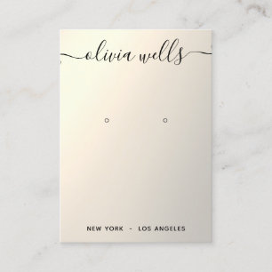 Gold Gradient Script Earring Display Business Card Visitenkarte