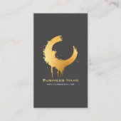 Gold Gradient Swirl Custom Editable with QR Code Visitenkarte (Vorderseite)