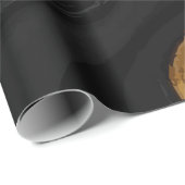 Gold Gradient Swirls on Black Pattern – Luxury Geschenkpapier (Rolleneckpunkt)