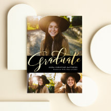 Gold Graduate 3 Foto schwarzer Abschluss