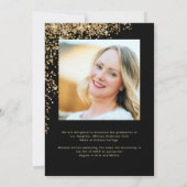 Gold Graduate Foto Blue Navy Balloons Ankündigung (Rückseite)