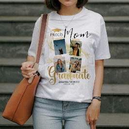Gold Graduate Foto Collage Proud Mama Abschluss T-Shirt